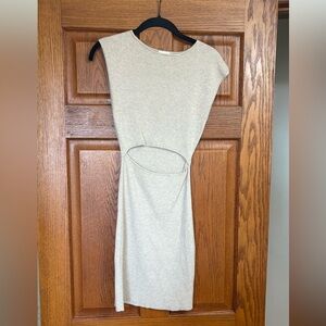 Aritizia Wilfred One Shoulder Beige Dress